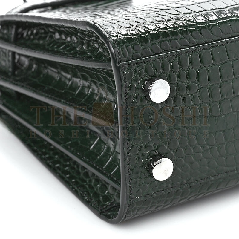 Y51 SAC DE JOUR CROC EMBOSSED DARK GREEN 1256125 (26*20.5*12.5cm) Master Quality